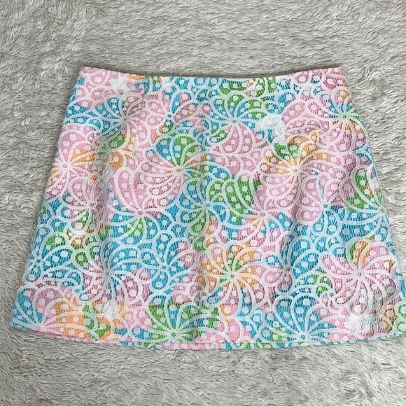 Lilly Pulitzer Tate Floral Sailsbury Short Skirt Resort Lace Summer Vacation - Picture 1 of 8
